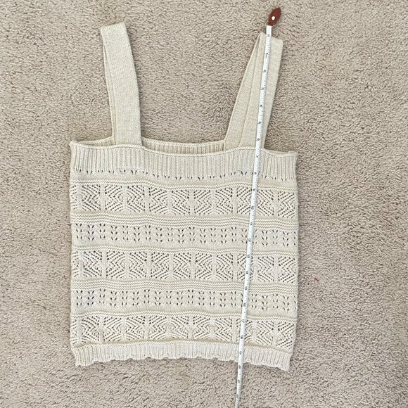 SO® Juniors Pointelle Crochet Tank Top – Size M, Boho Sleeveless Knit - Picture 9 of 9